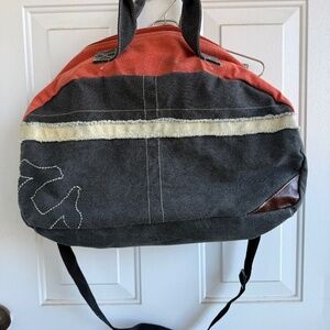 True Religion Y2K Canvas Duffle Bag | Adjustable Strap | Vintage Travel Bag